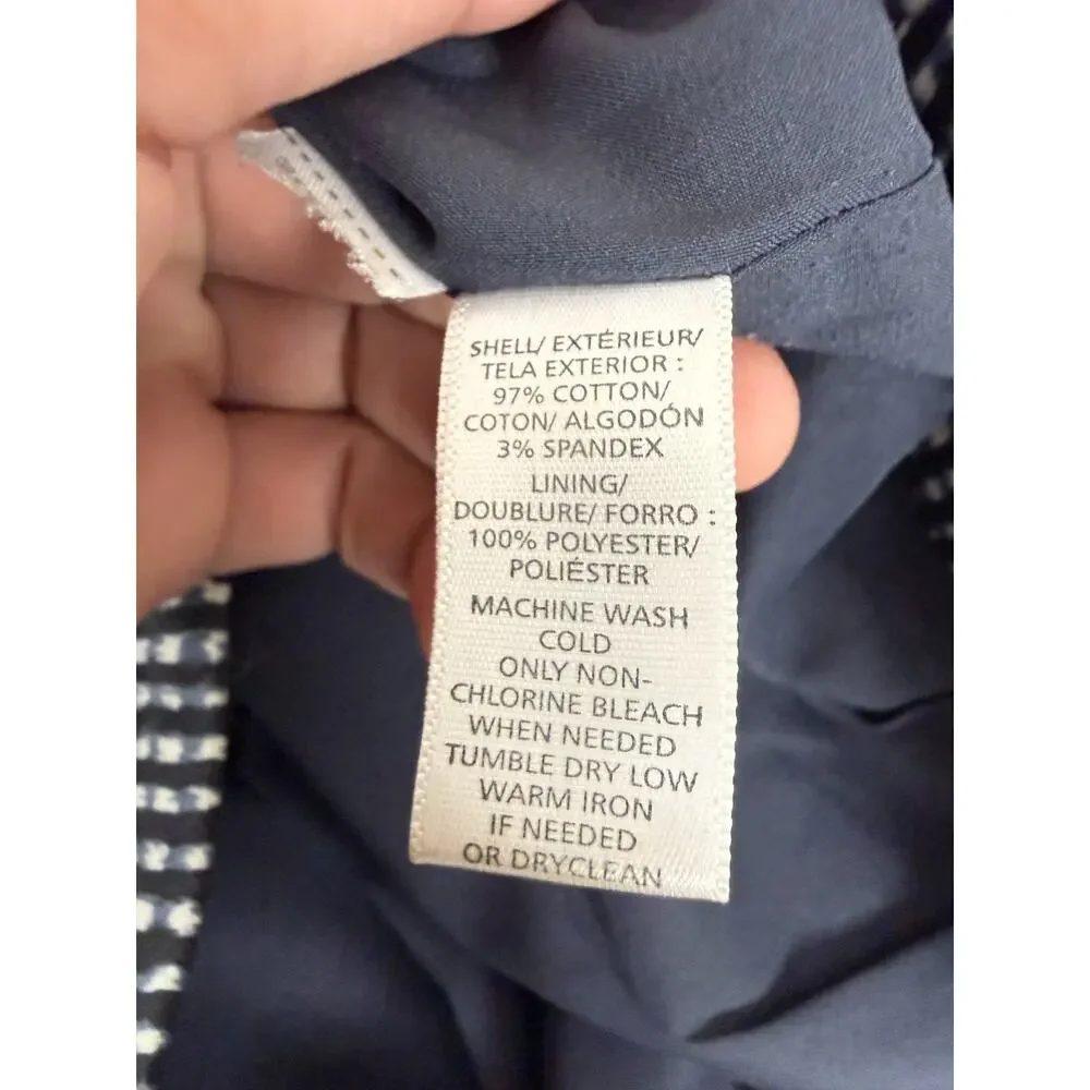 Ann‎ Taylor LOFT Size 4 Houndstooth Lined Stretch A Lined Knee Length Zip